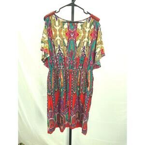 ICE 14 Colorful Patterned Women's Dress with Elastic Waist